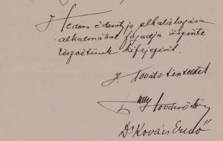 Notă de condoleanțe de la dr. Kovács Ernő, primită de Eugen Suciu, 18 martie 1939. Document, hârtie, 18x14 cm Donație, Lucia Ioan, Timișoara; donație, Ovidiu Avramescu, București, 1981.