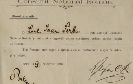 Delegaţie C.N.R.C. pentru  I. Sârbu. Document, cu semnătura olografă a lui Ștefan Cicio Pop, hârtie, 16 x 19 cm. Achiziție, Emilian Valea, Arad, p.v. nr. 626/24.03.1978.